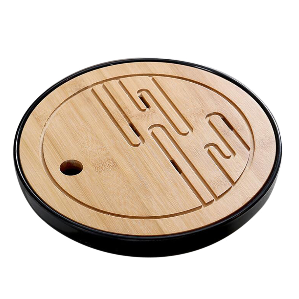 Bamboo Tea tray Drainage Water storage Kung Fu Tea Board Black clouds
