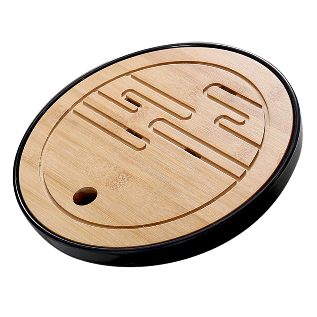 Bamboo Tea tray Drainage Water storage Kung Fu Tea Board Black clouds