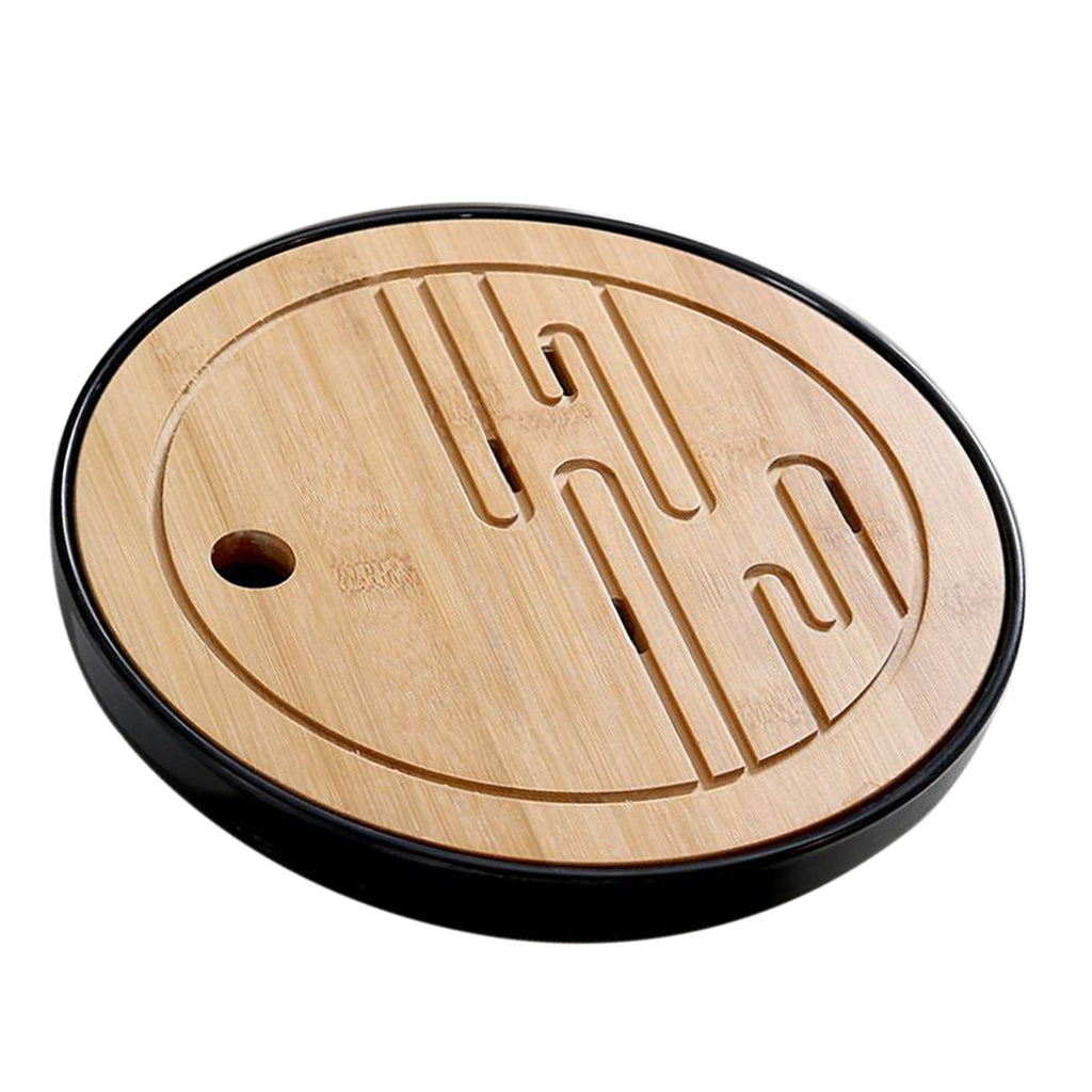 Bamboo Tea tray Drainage Water storage Kung Fu Tea Board Black clouds