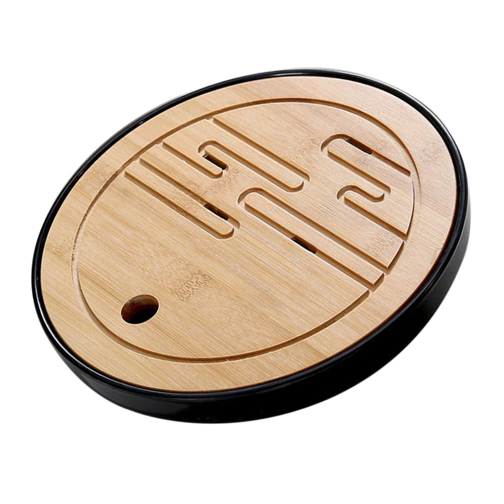 Bamboo Tea tray Drainage Water storage Kung Fu Tea Board Black clouds