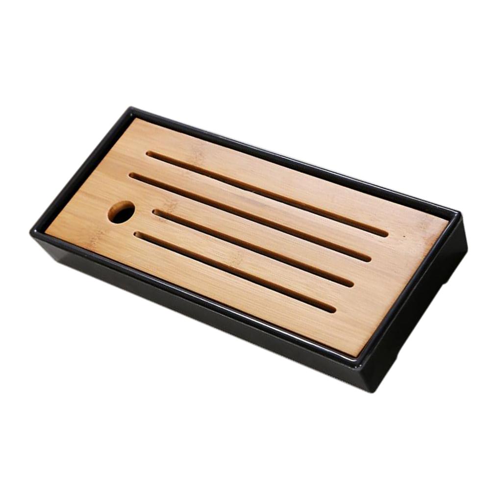 Kung Fu GongFu Tea Table Serving Tray Drainage Type Black S 1