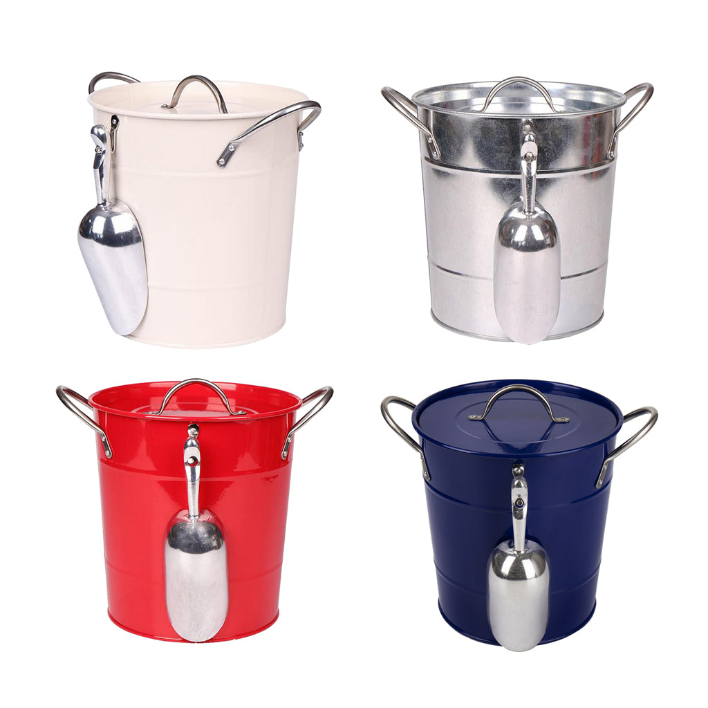 Ice Champagne Bucket, Beer Wine Cooler Bucket with Barware Red