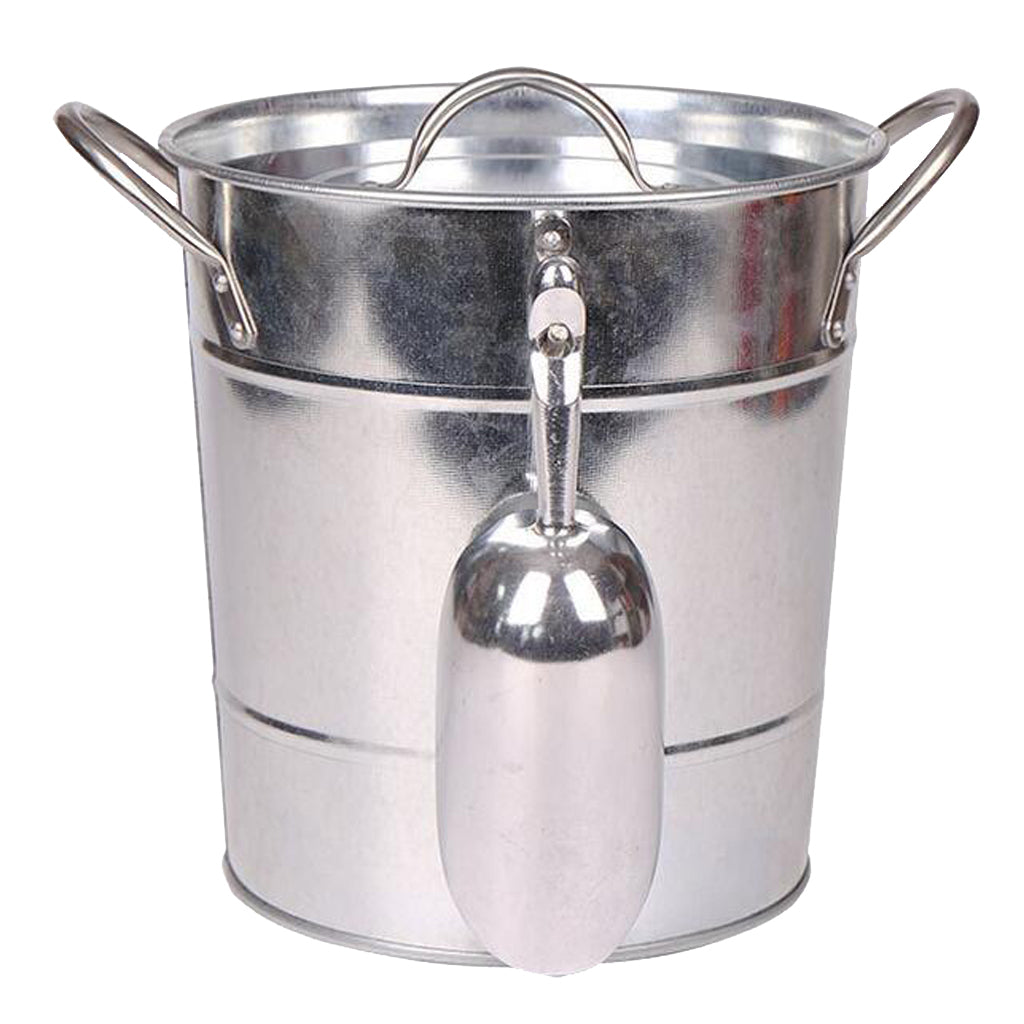 Ice Champagne Bucket, Beer Wine Cooler Bucket with Barware Silver