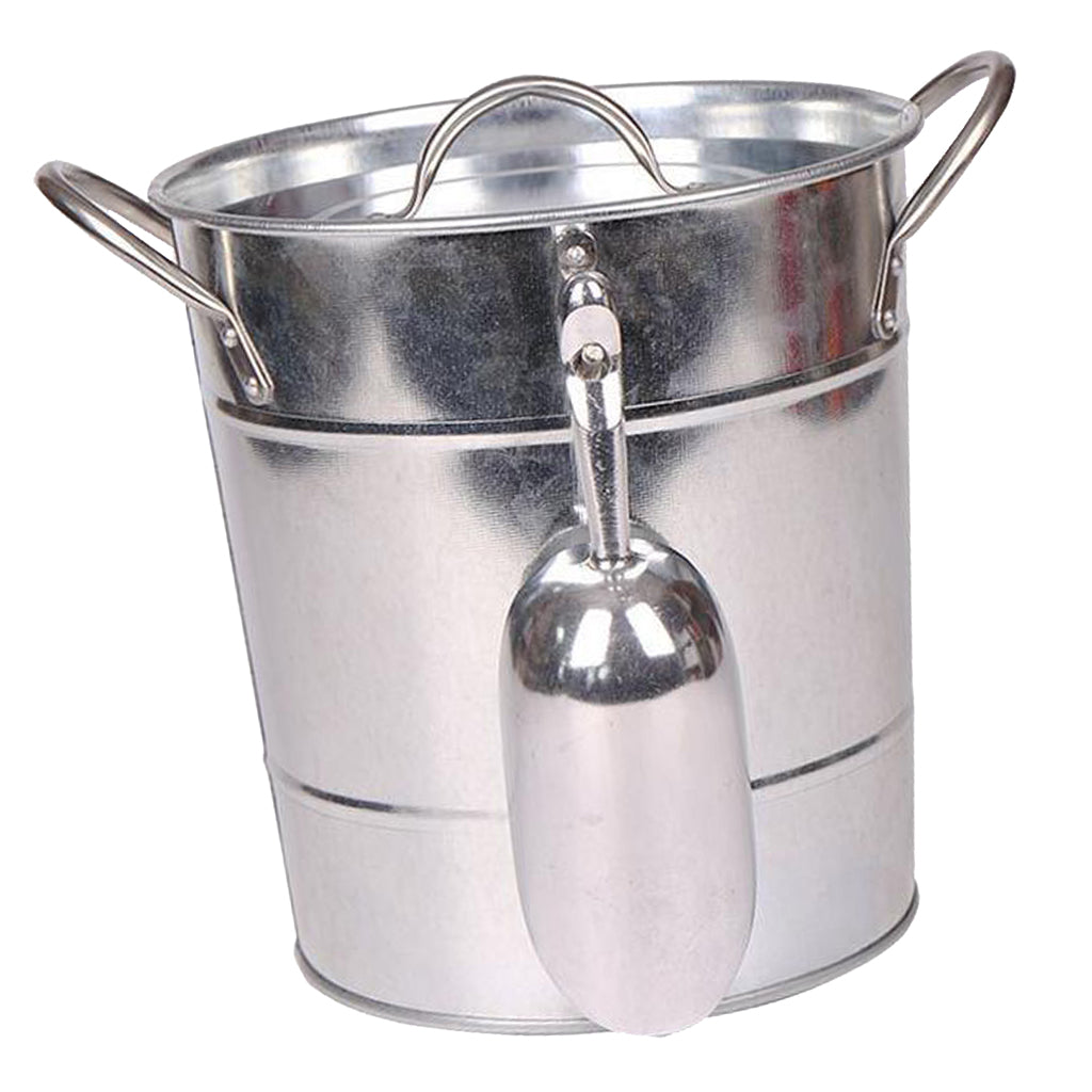 Ice Champagne Bucket, Beer Wine Cooler Bucket with Barware Silver