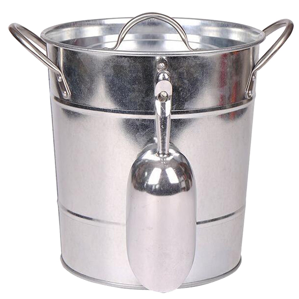 Ice Champagne Bucket, Beer Wine Cooler Bucket with Barware Silver