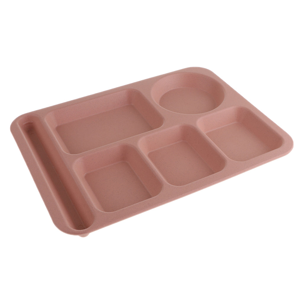 Wheat Straw Snack Plate Fast Food Stackable Tableware Dinnerware Sets Pink