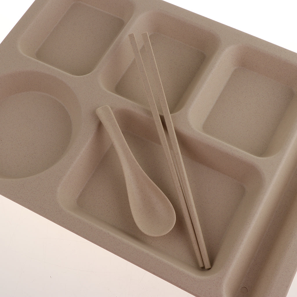 Wheat Straw Snack Plate Fast Food Stackable Tableware Dinnerware Sets Beige