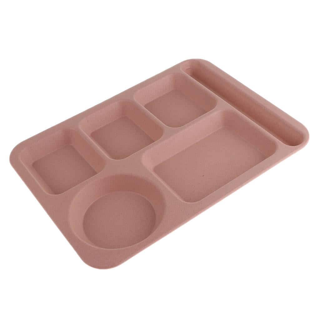 Food Storage Container Divided Serving Tray Cafeteria Mess Tray Pink