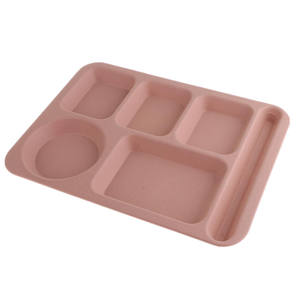 Food Storage Container Divided Serving Tray Cafeteria Mess Tray Pink