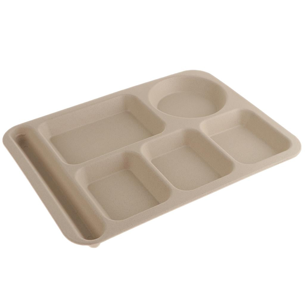 Food Storage Container Divided Serving Tray Cafeteria Mess Tray Beige