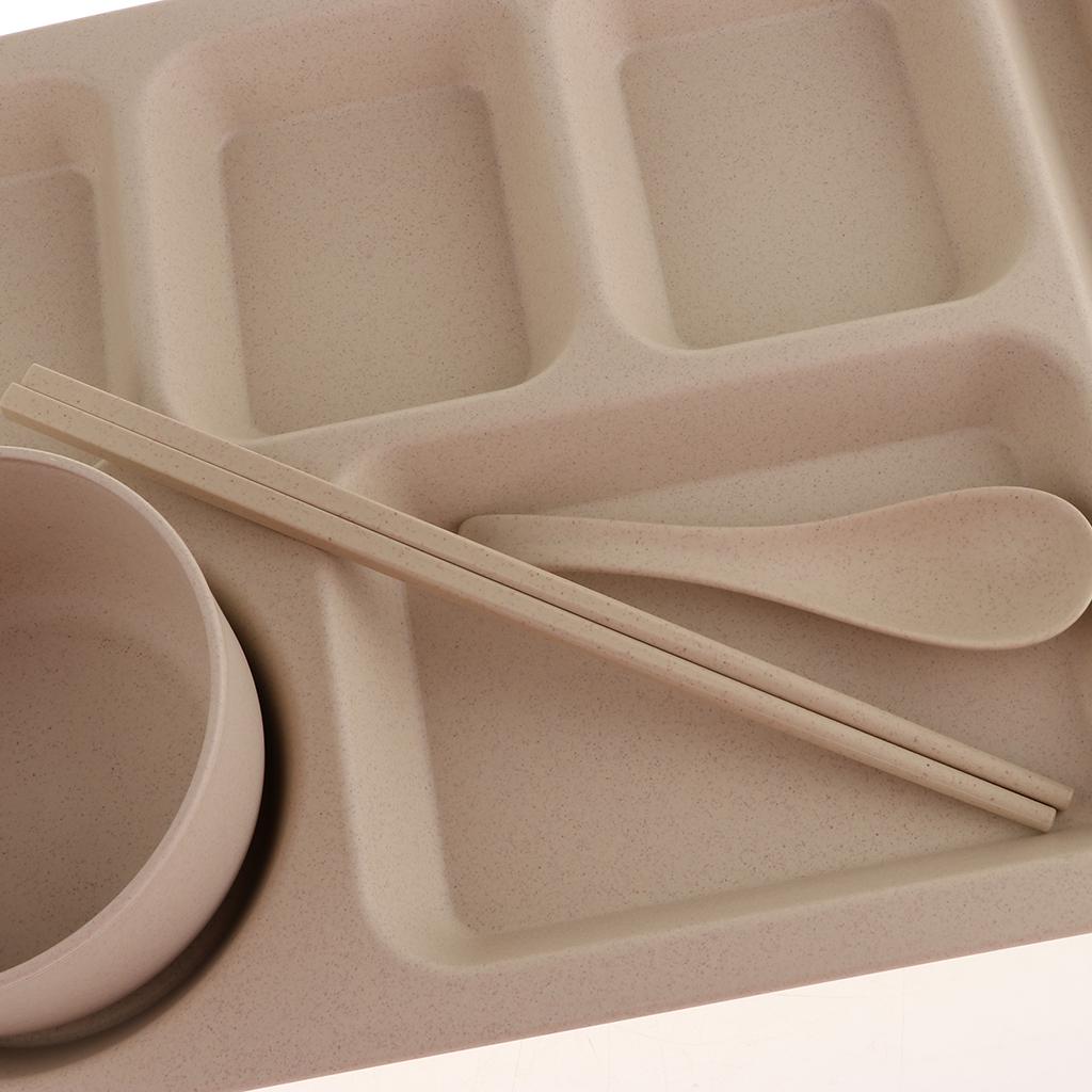 Food Storage Container Divided Serving Tray Cafeteria Mess Tray Beige