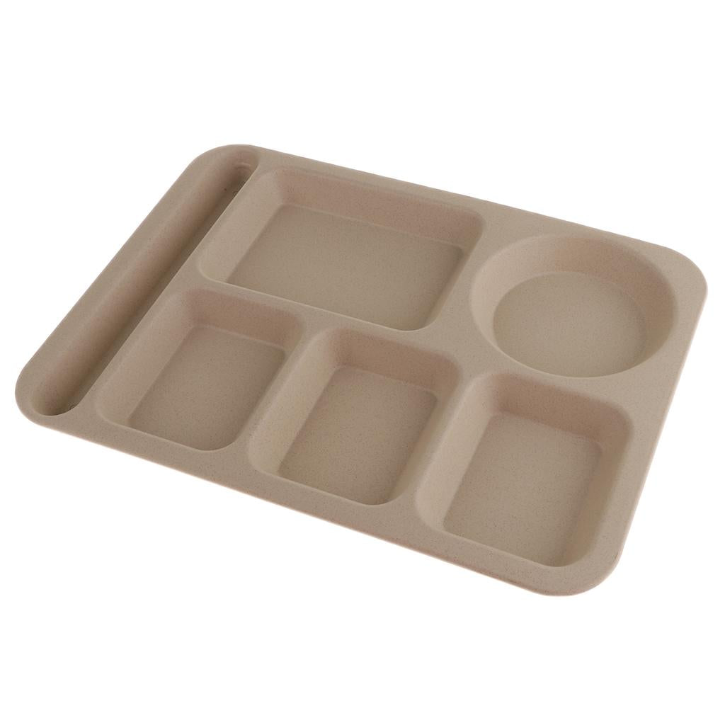Food Storage Container Divided Serving Tray Cafeteria Mess Tray Beige