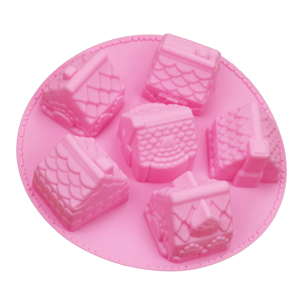 Silicone Creative 6 Holes House Cake Mold Chocolate Fondant Baking Tools