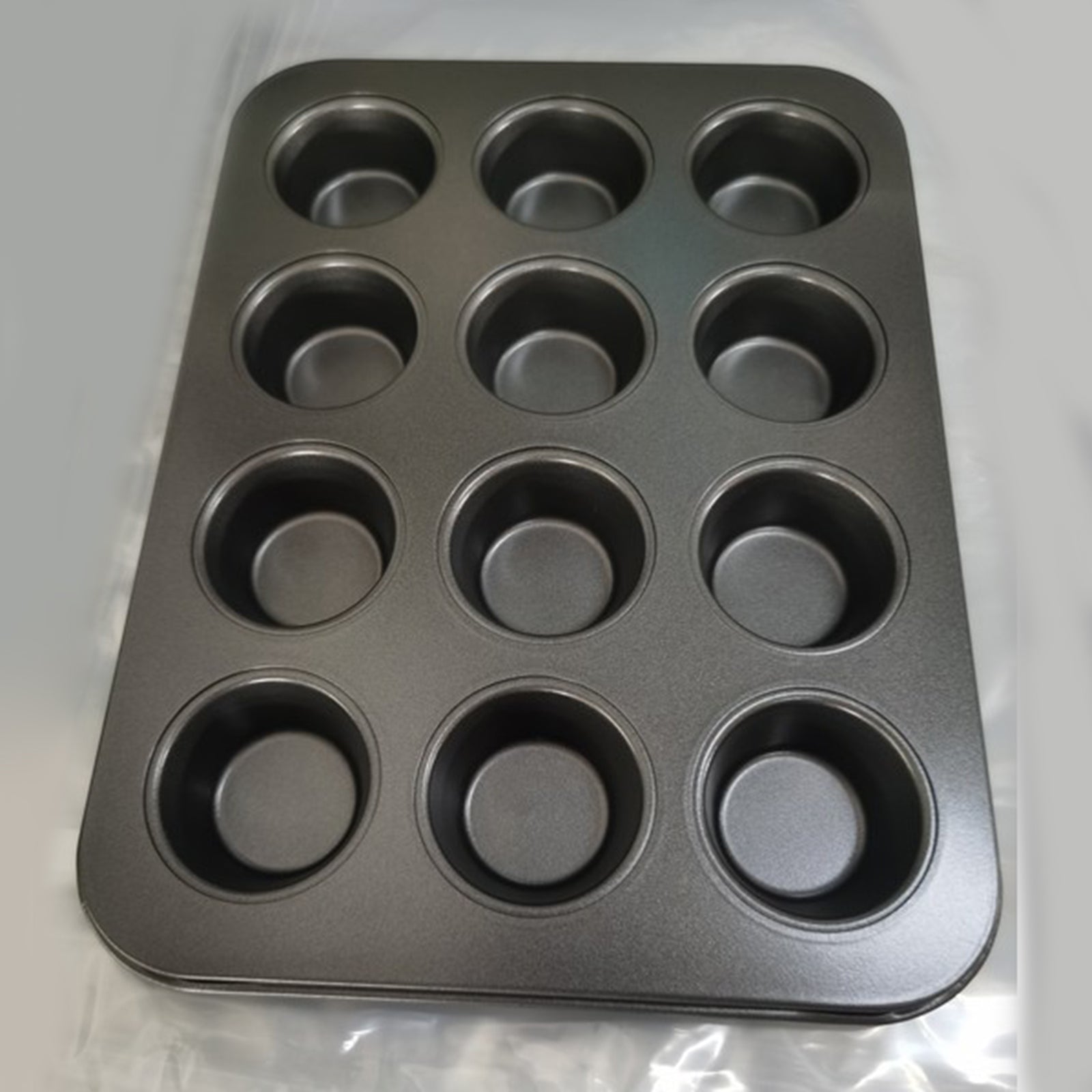 Non-Stick Muffin Pan Cupcake Cookie Molds Bakeware 12 Holes Small Grey