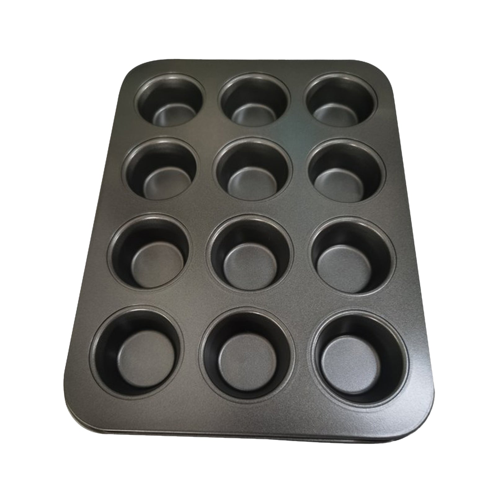 Non-Stick Muffin Pan Cupcake Cookie Molds Bakeware 12 Holes Small Grey