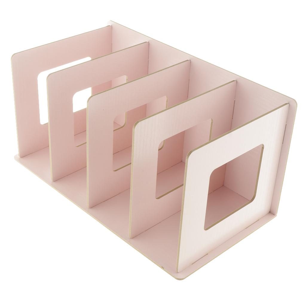 Multi-functional Storage CD Shelf Wooden DVD Rack Student Bookshelf Pink