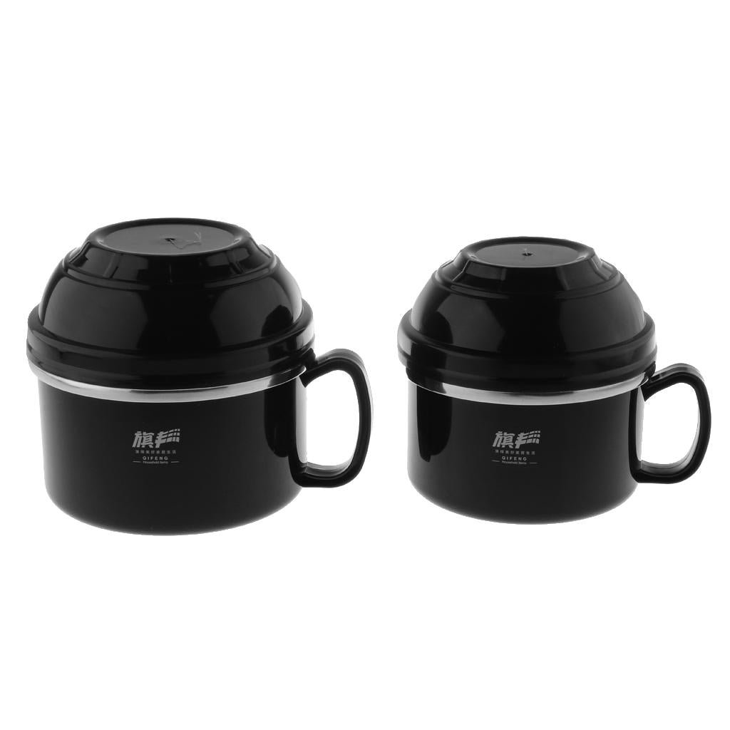 Stainless Steel Thermal Lunch Box Stackable Insulated Bento Box 900ML Black