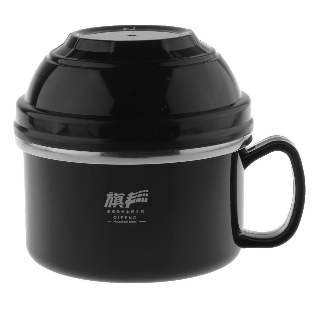 Stainless Steel Thermal Lunch Box Stackable Insulated Bento Box 900ML Black