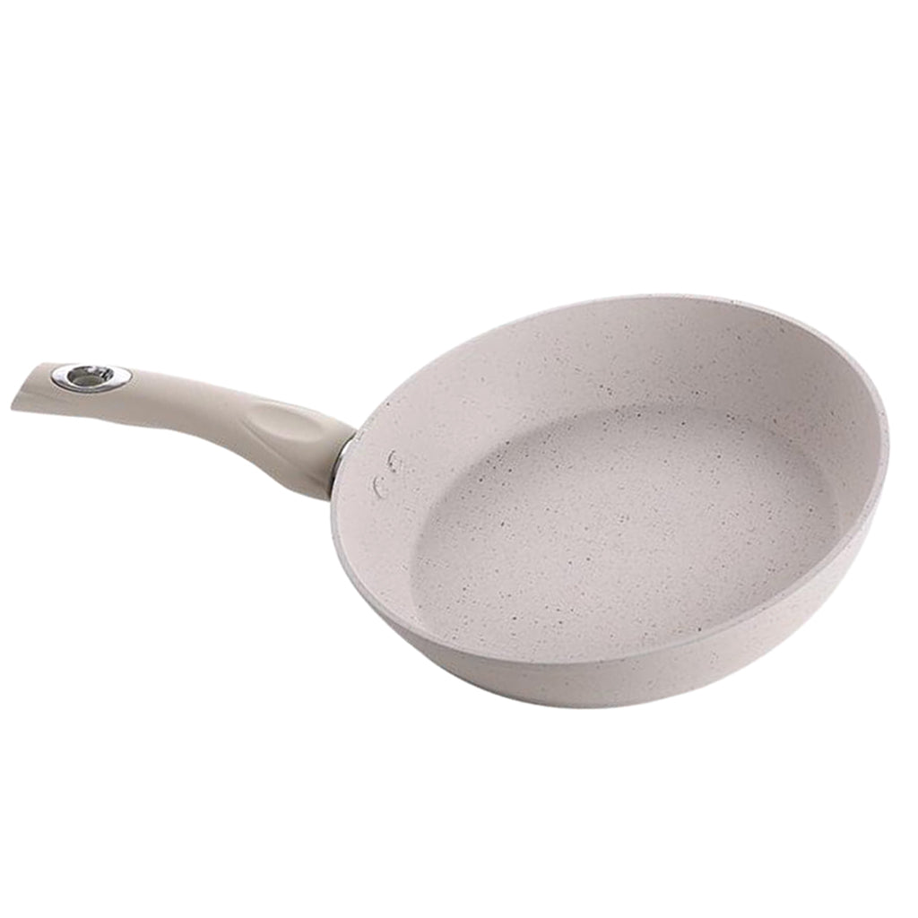 Non-stick Round Frying Pan Egg Pan Aluminum Kitchen Cookware Beige 20cm