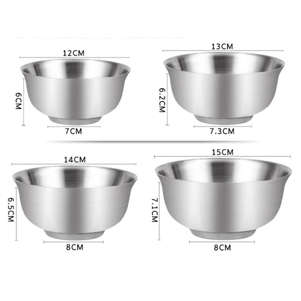 Stainless Steel Serving Bowl Noodles Rice Salad Food Container 12cm