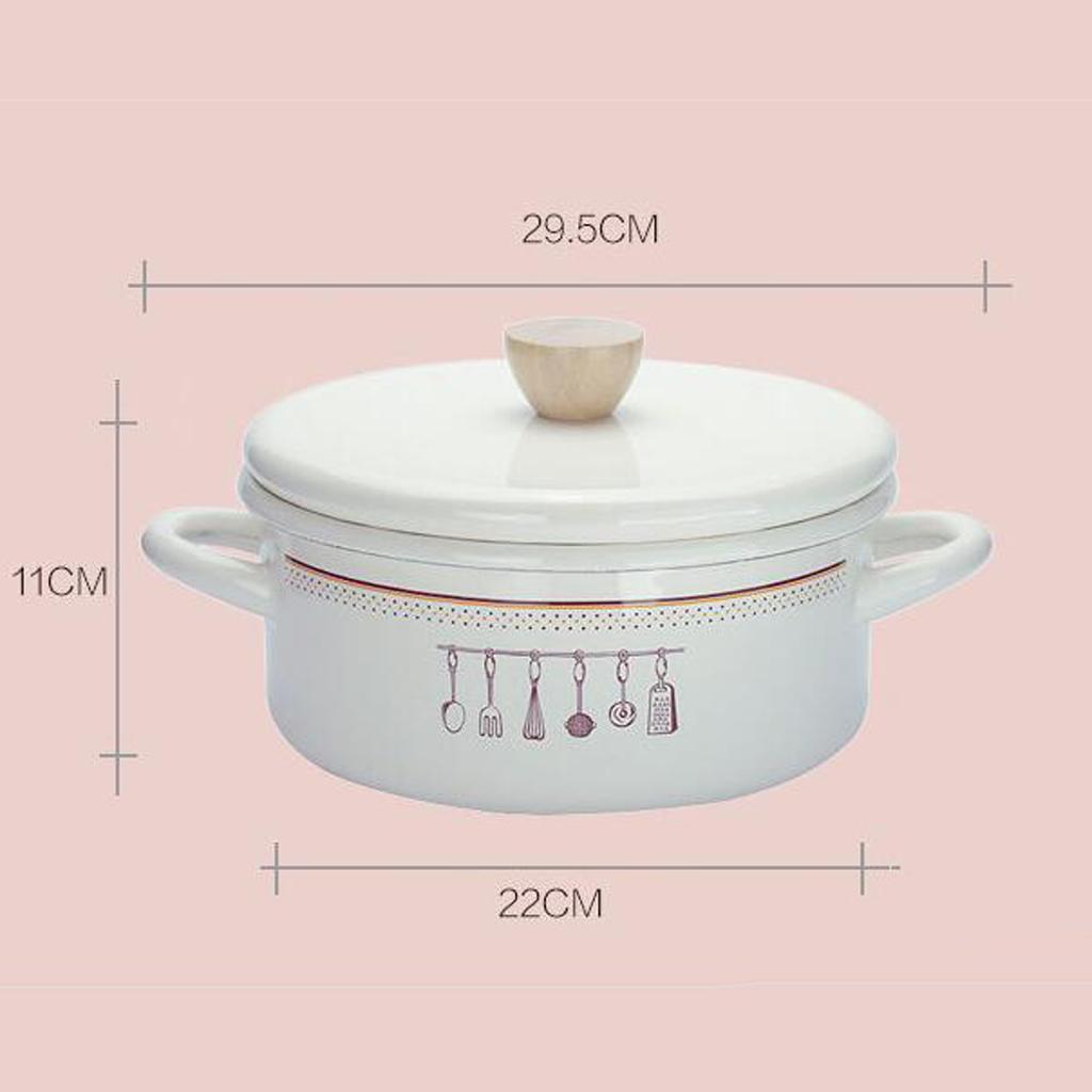 Enamel Stockpot Nonstick Stock Pot with Lid Kitchen Cookware Cooking Pots
