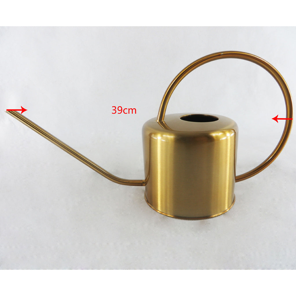Pastoral Style Stainless Steel Flower Pot Mini Bonsai Watering Can Pot Gold