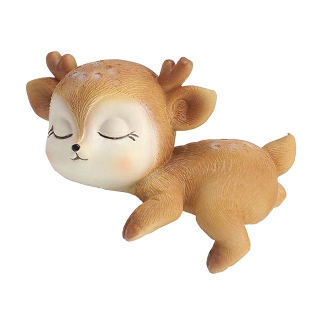 Miniature Deer Model Statue Sculpture Fairy Garden Decor Toy Hug