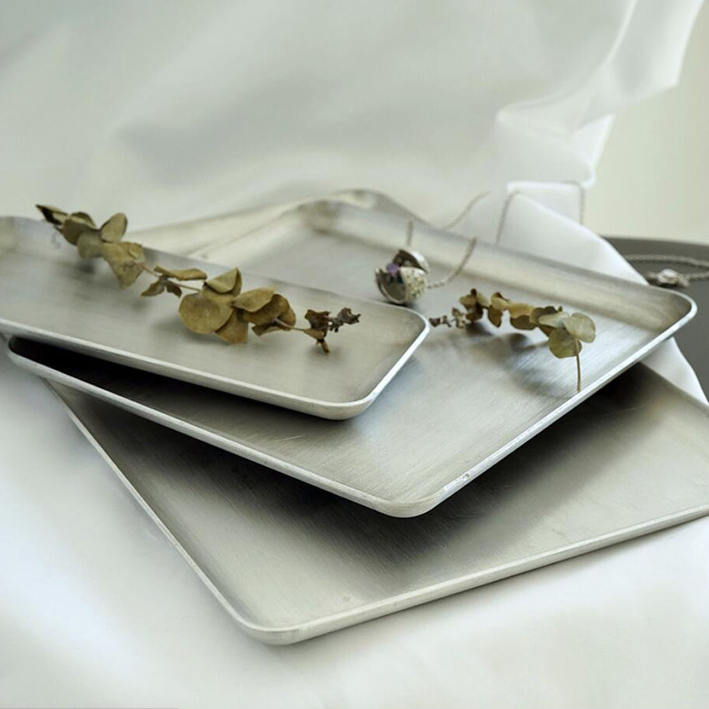 Aluminum Silver tray for candy dessert plate tools Industrial style Small