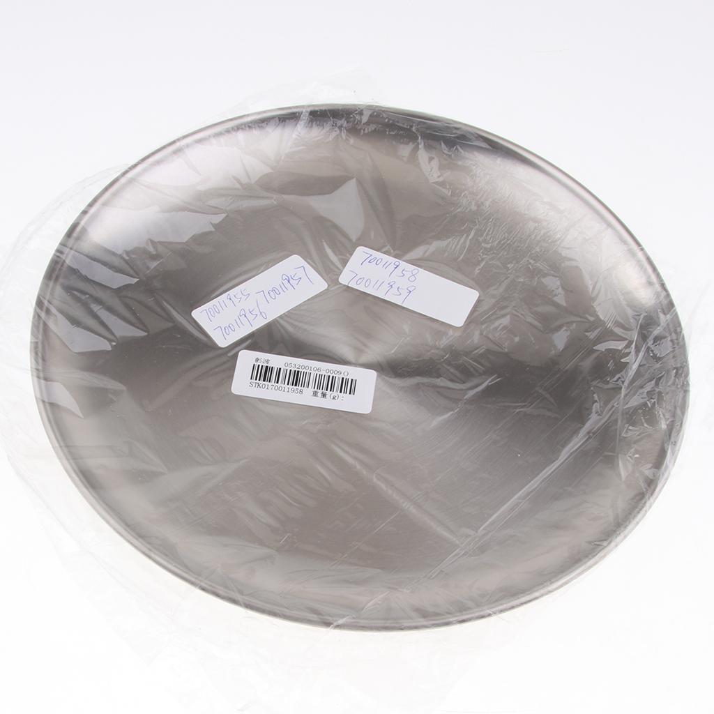4x stainless steel shallow dish barbecue plate fruit plate dinner plate 14cm