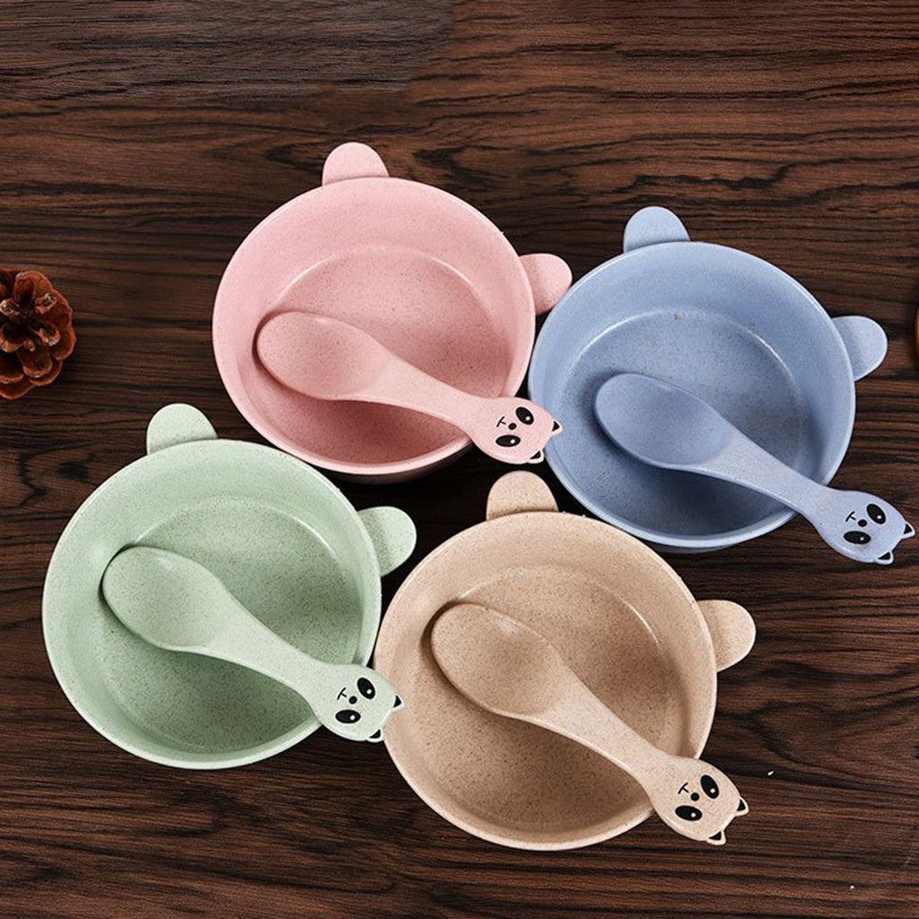 Wheat Straw Bowl Friendly Soup Bowl Sets Microwave tableware Blue