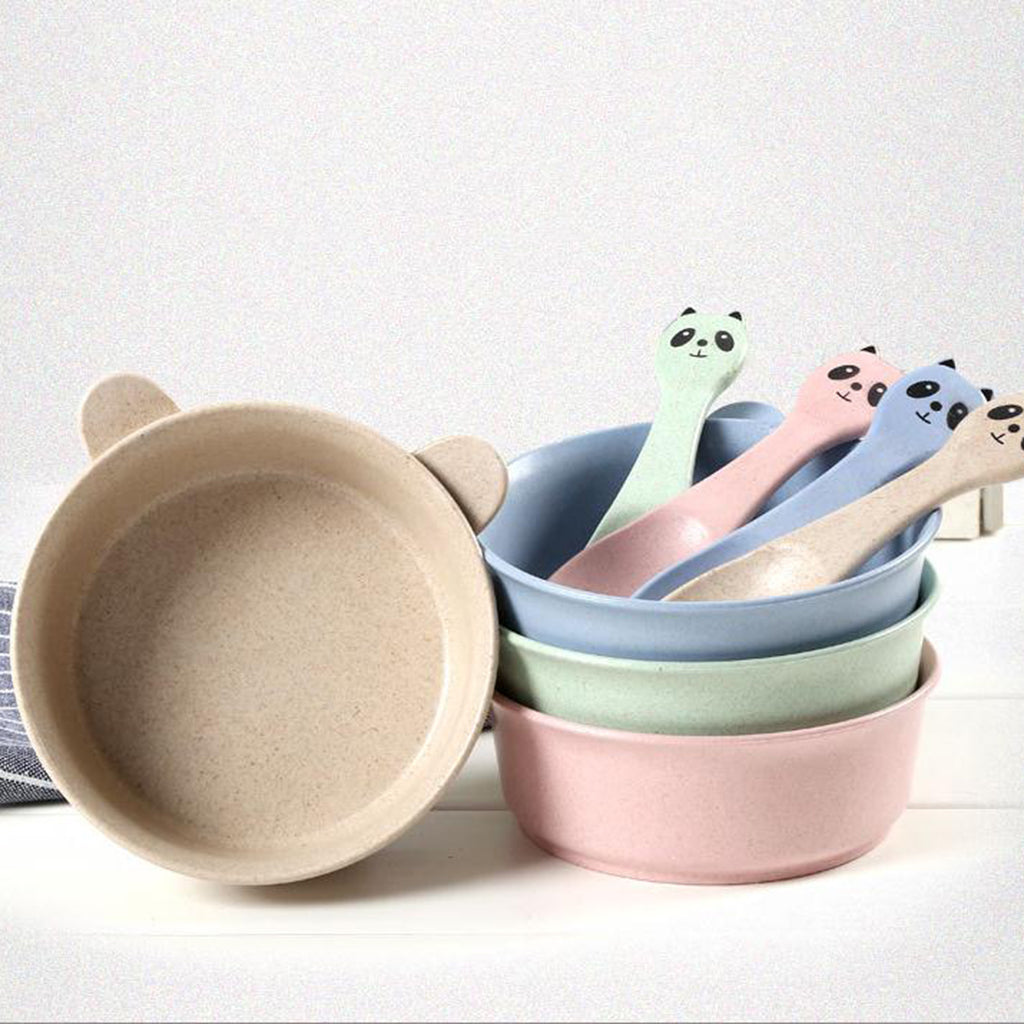 Wheat Straw Bowl Friendly Soup Bowl Sets Microwave tableware Pink