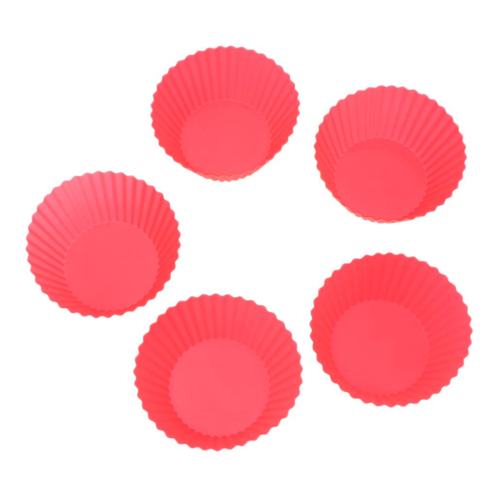 Silicone Muffin Cup Round 7cm Cake Cup Small Cake Mould Red