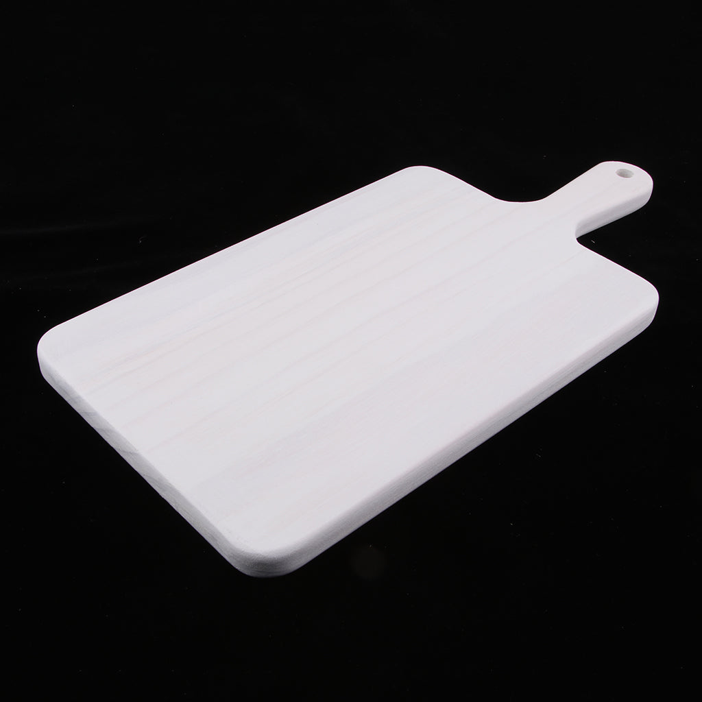 Wood Cake Tools Bread Tray Chopping Block Handle Pizza Board Cake white