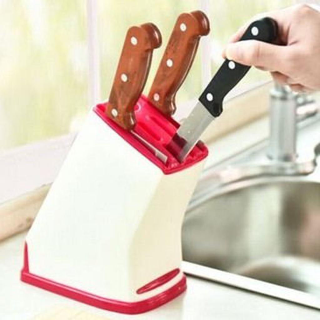 Universal Knife Block Scissors Knife Holder Knives Storage red