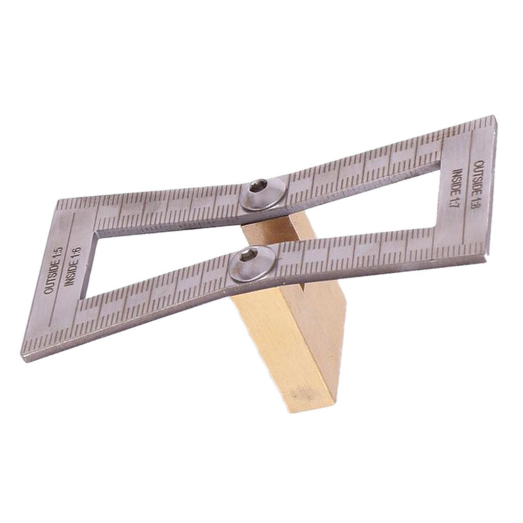 Dovetail Scribe Line Planner Woodworking Crossed Template Drawing with Scale