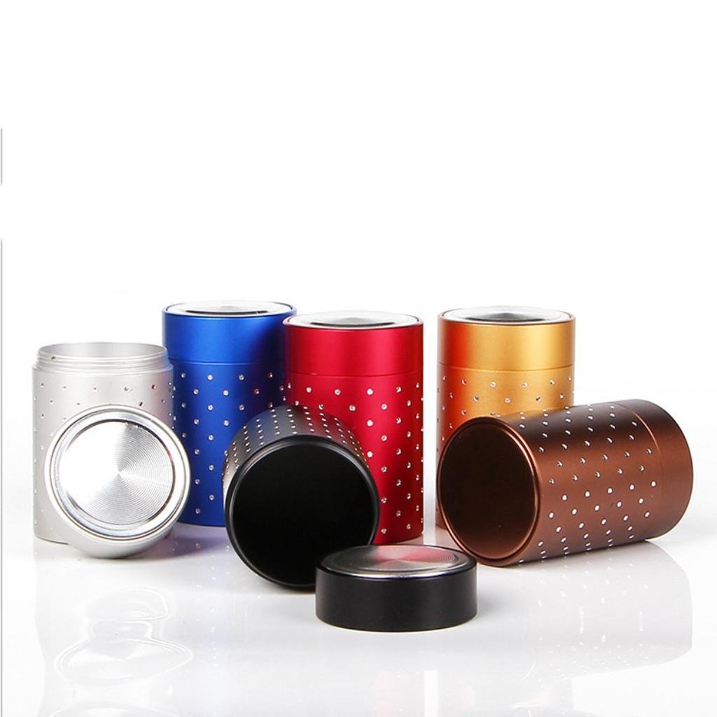 Tea Caddies Round Metal Tea Box with Lid Tea Jar Coffee Powder Cans Black