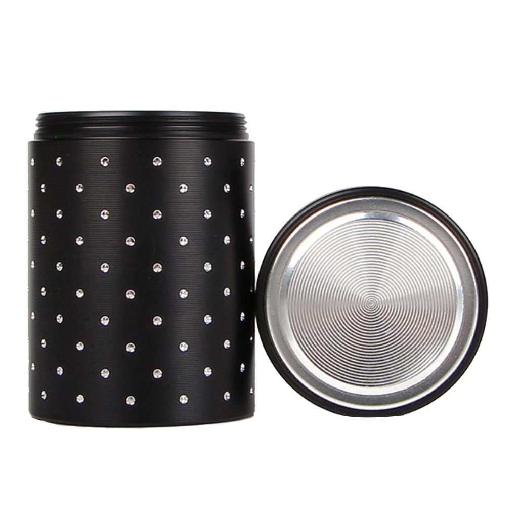 Tea Caddies Round Metal Tea Box with Lid Tea Jar Coffee Powder Cans Black