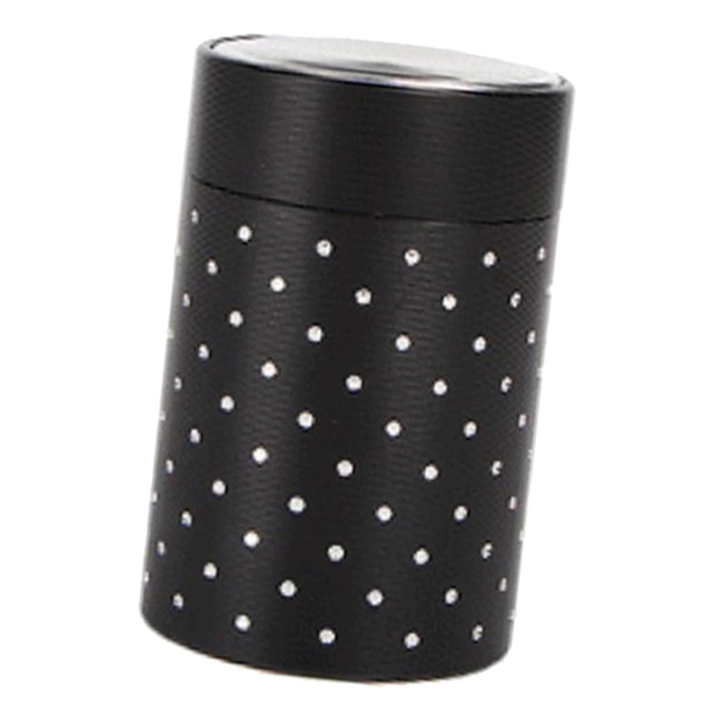 Tea Caddies Round Metal Tea Box with Lid Tea Jar Coffee Powder Cans Black