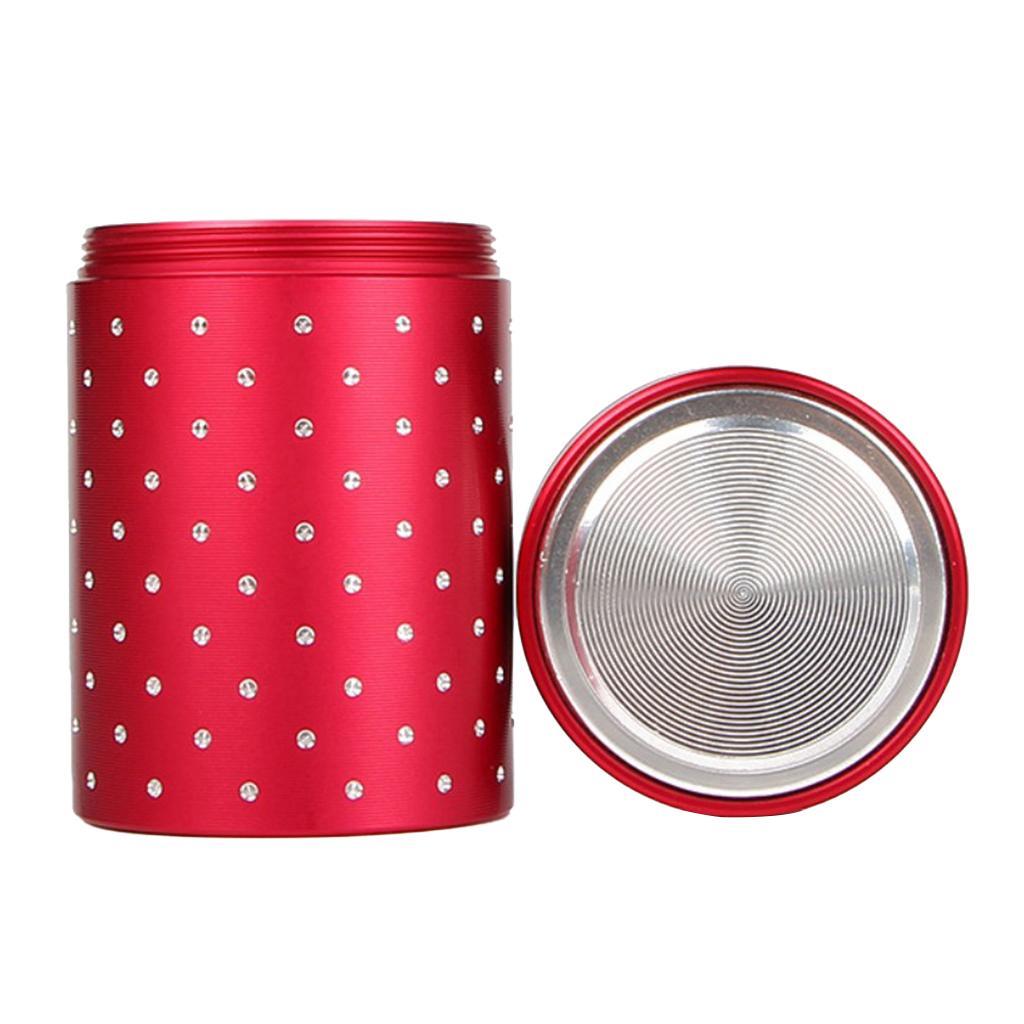 Tea Caddies Round Metal Tea Box with Lid Tea Jar Coffee Powder Cans Red