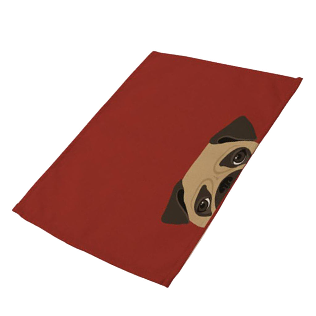 Cotton Linen Placemats Cute cat and dog print cotton Table Mats 6