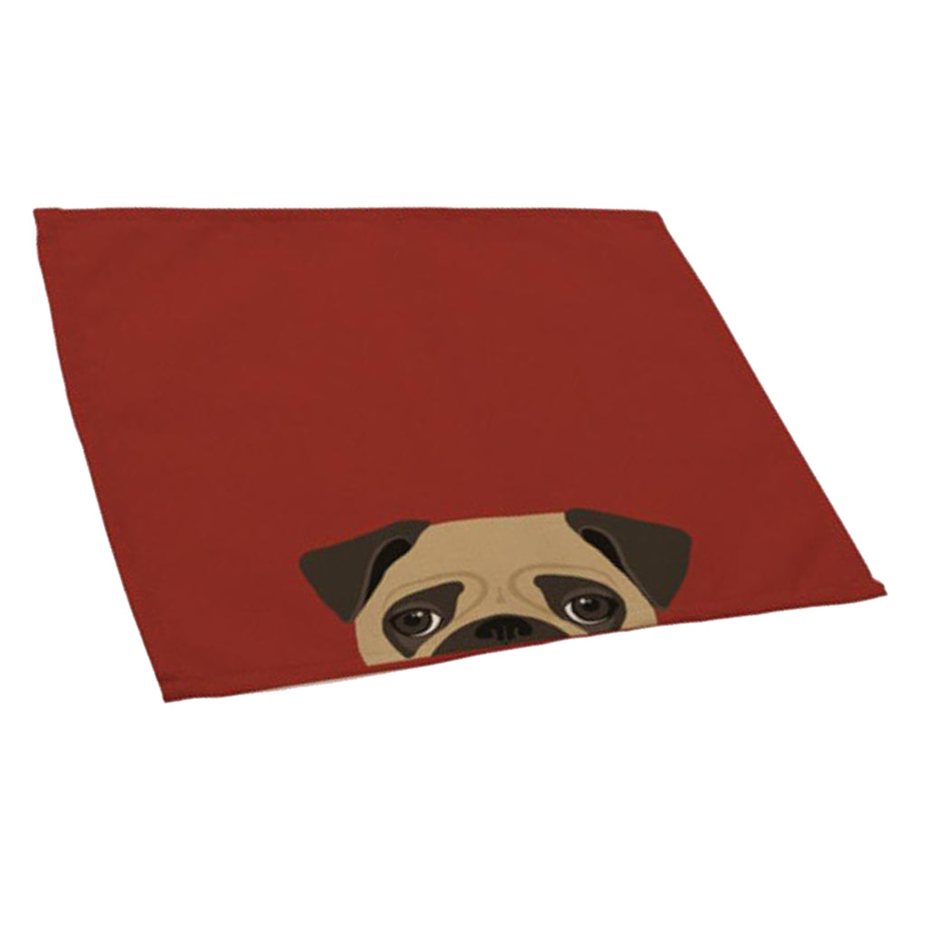 Cotton Linen Placemats Cute cat and dog print cotton Table Mats 6