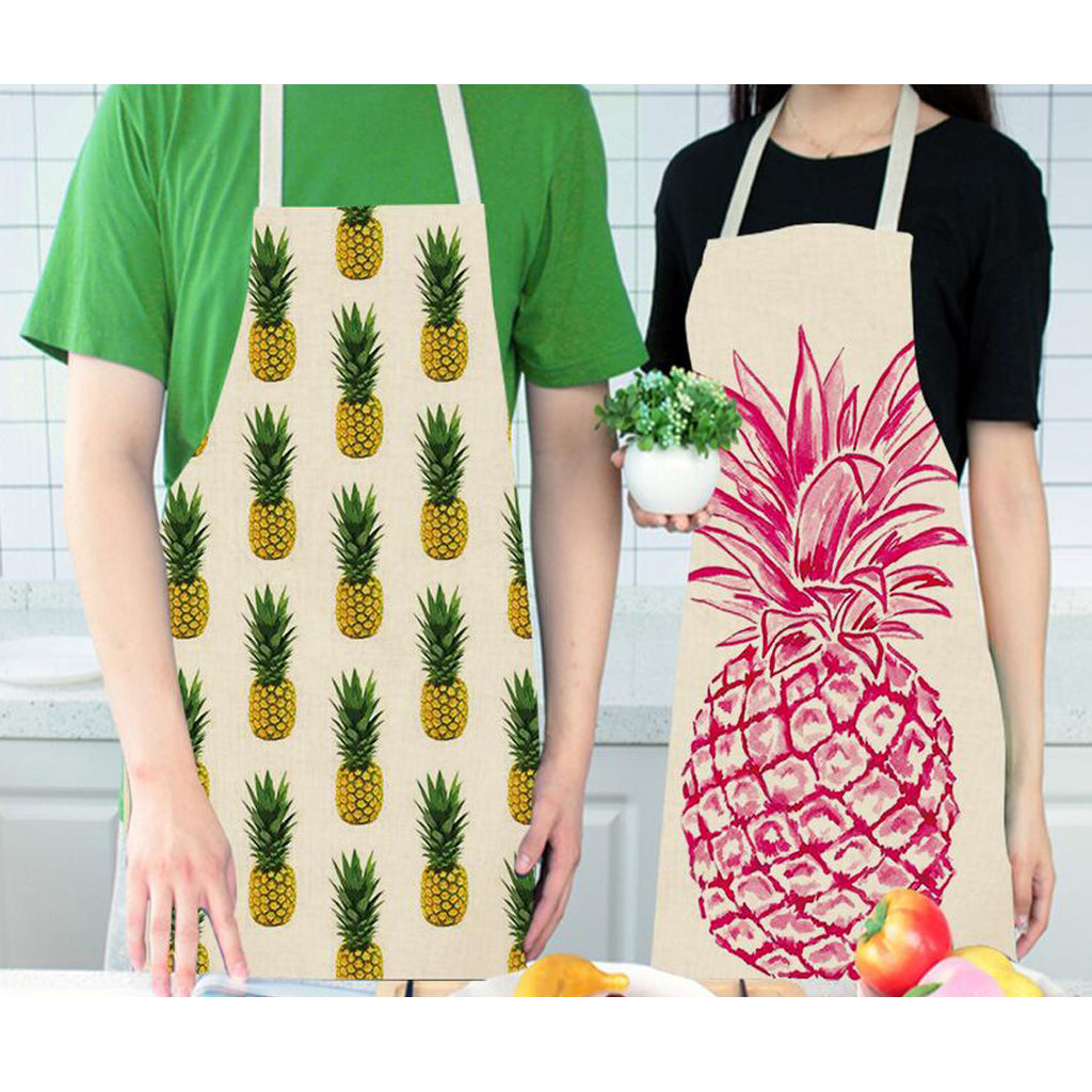 Kitchen Sleeveless Pineapple Apron Cooking Dress Multiple 68x49cm
