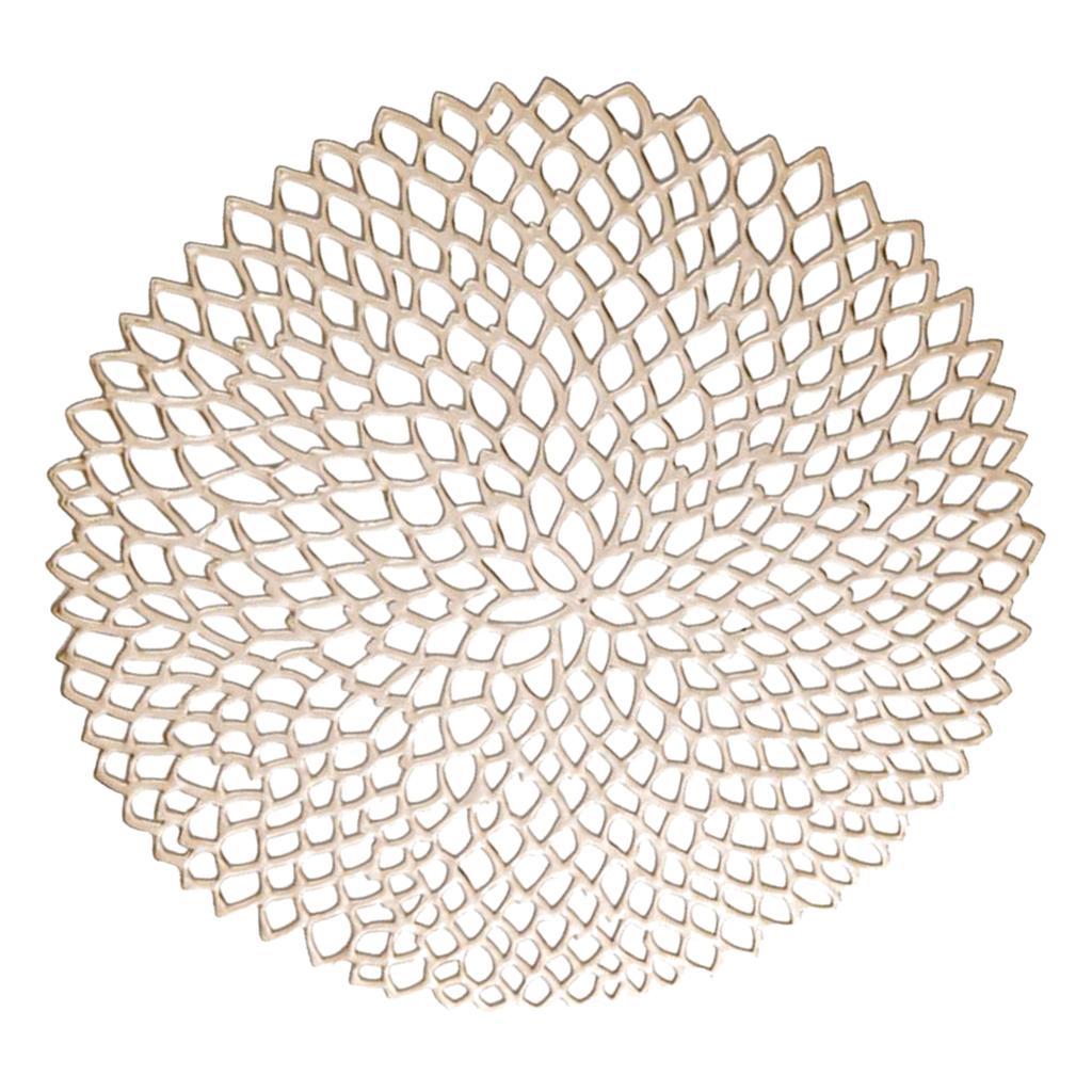 Non Slip Round Placemat PVC Table Mat Coaster Place Mat Champagne Gold