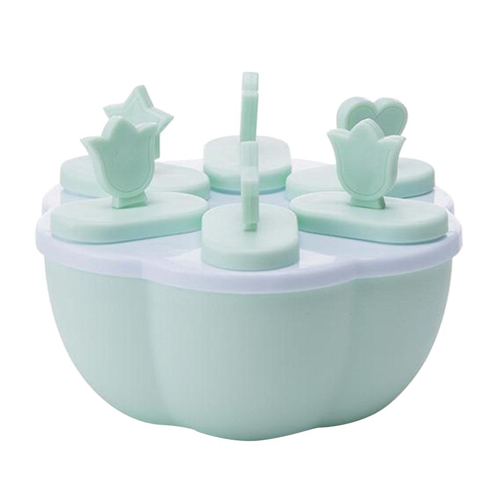 Ice Pop Maker Mold Popsicle Ice Cream Mould Frozen 6/8 Cells Circular Green