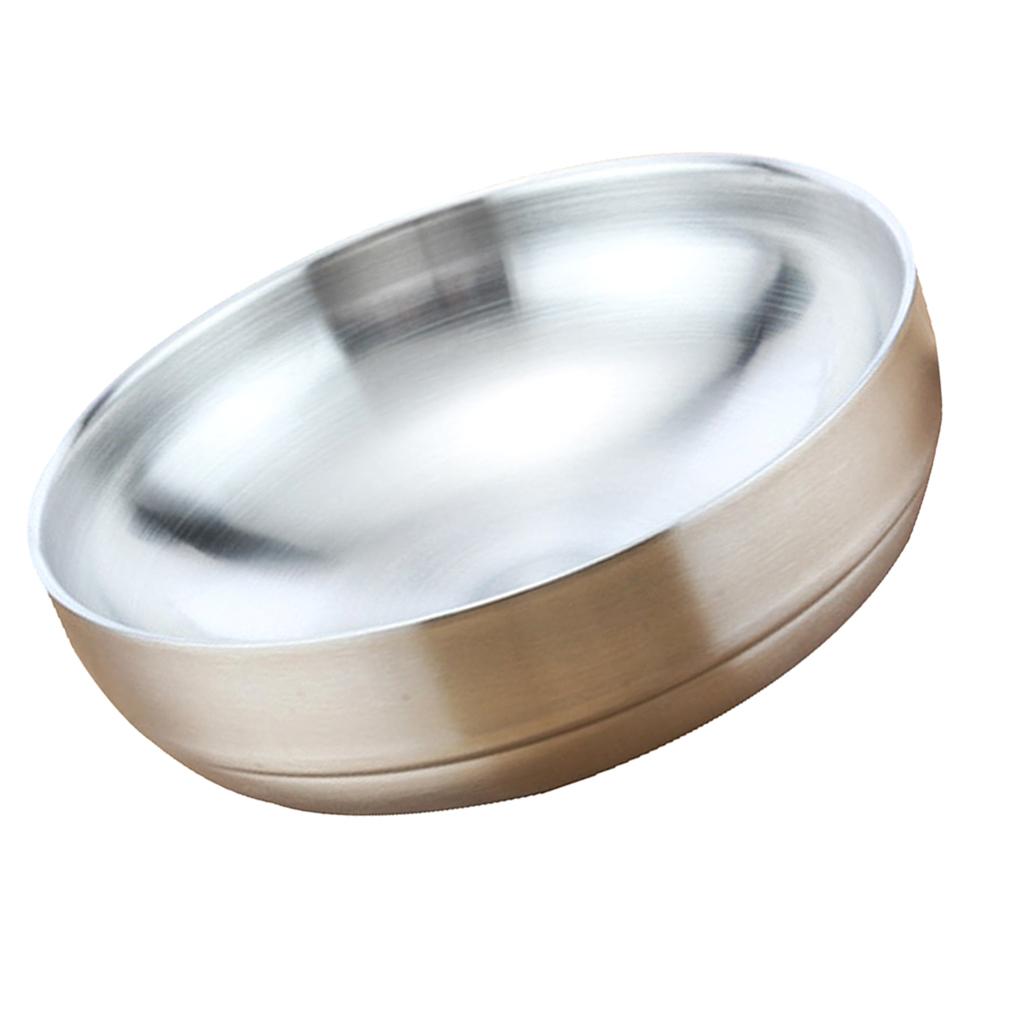 Stainless Steel Noodles Bowl Dinner Soup Fruit Bowl Kitchenware Silver 23cm