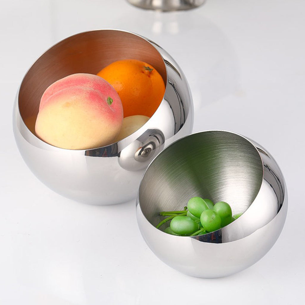 Stainless Steel Serving Bowl Fruit Salad Snacks Sugar Plate Ice Bucket C