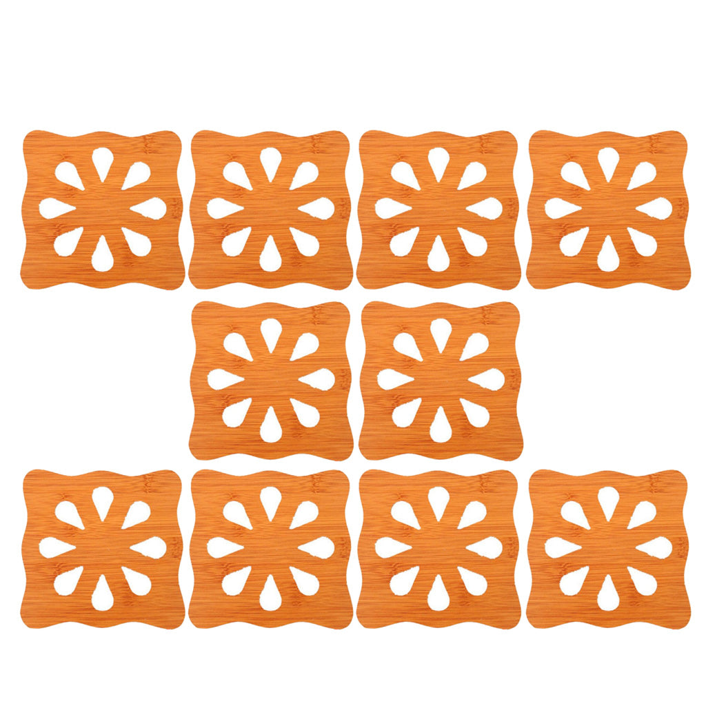 10pcs Creative Anti-Slip Trivet Mats Heat Resistant Coasters L