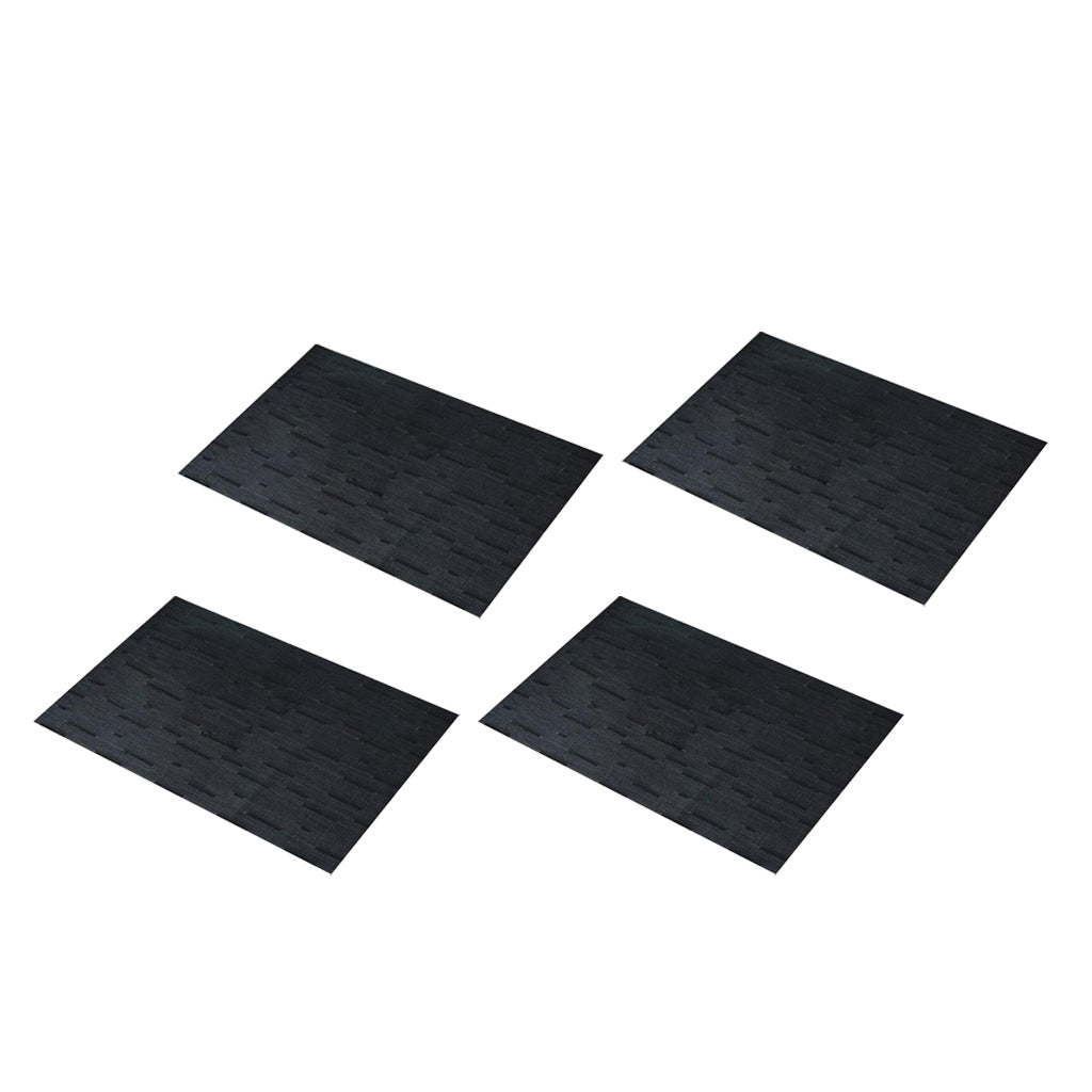 4pcs Vinyl Placemats Coasters Plastic Vintage Tableware Picnic Mat Black