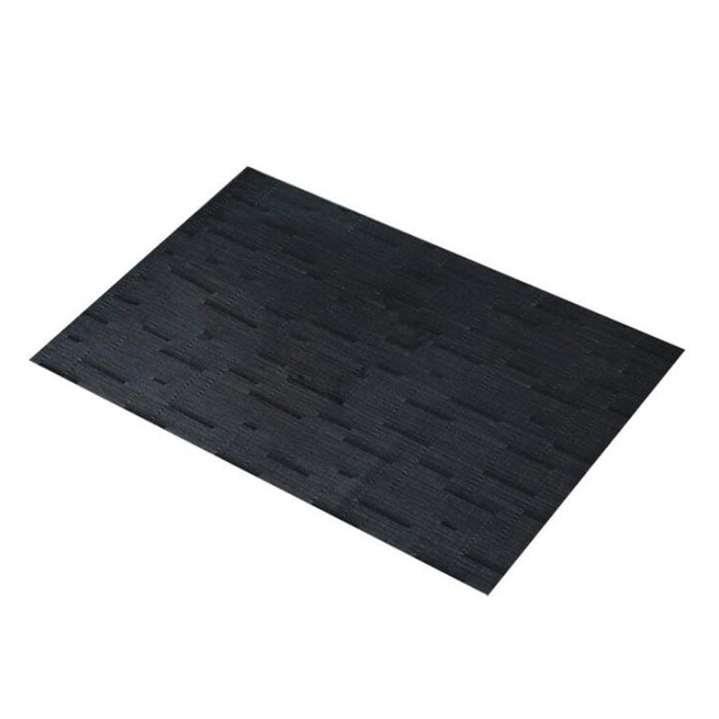 4pcs Vinyl Placemats Coasters Plastic Vintage Tableware Picnic Mat Black