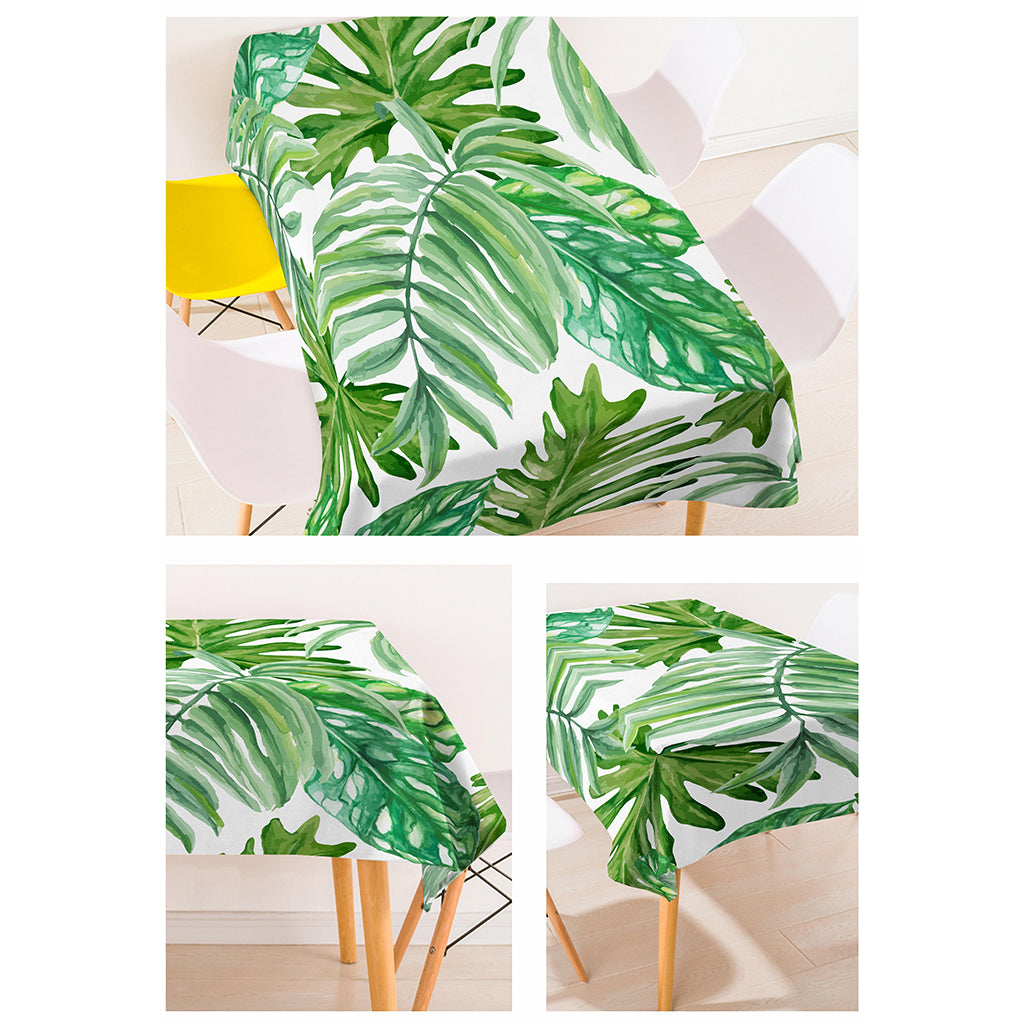 Tropical Plants Crane Printed Tablecloths Waterproof Polyester 140*260CM L